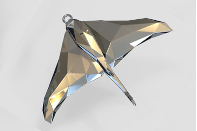 Stingray - Ocean Charm 3D Model - Faceted Printing Pendant