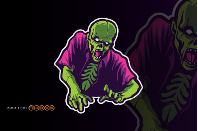 Horror Zombie Terror Attack Illustrations