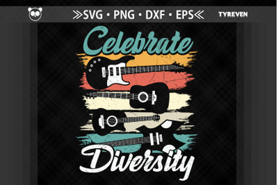 Celebrate Diversity Funny Guitar Lover