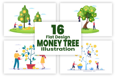 16 Money Tree Investment Financial Illustration