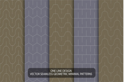 Set of seamless outline patterns