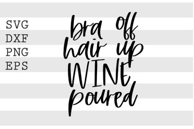 Bra off hair up wine poured SVG