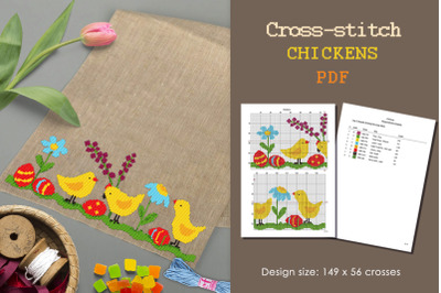 Cross stitch pattern &quot;Chickens&quot;.