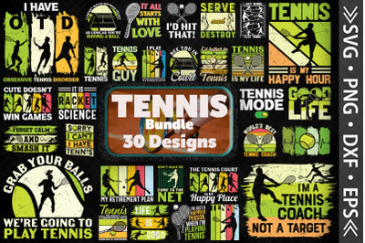Tennis Bundle. 30 Designs
