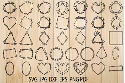 Geometric Double Polygonal Frames SVG