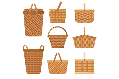 Decorative basket. Handcraft basket for products boxes for camping hol