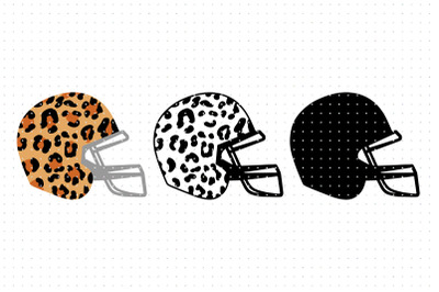 Leopard Print Football Helmet SVG