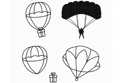 parachute with gift box SVG