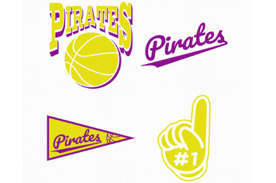 Pirates basketball foam finger SVG