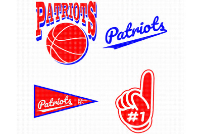 Patriots basketball number one fan finger sign SVG