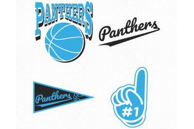 Panthers Basketball number one foam finger sign SVG