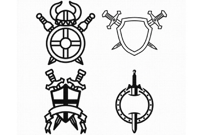 sword and shield crest SVG