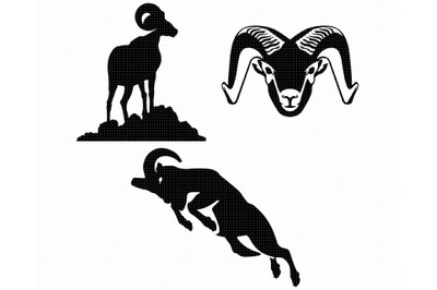 Rams and ram horn SVG