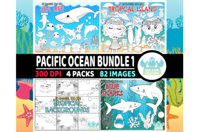 Pacific Ocean Digital Stamps Bundle 1