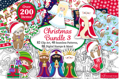 Christmas Clipart Bundle 3, Christmas Graphics &amp;amp; Illustrations