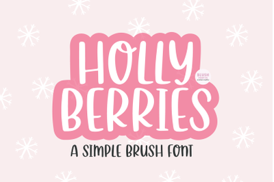 HOLLY BERRIES Christmas Brush Font