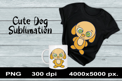 Cute Dog Sublimation PNG Design. Animal Clipart.