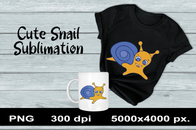 Cute Snail Sublimation PNG Design. Animal Clipart.