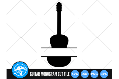 Guitar Monogram SVG | Guitar SVG | Acoustic Guitar Cut File