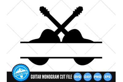 Guitar Monogram SVG | Guitar SVG | Acoustic Guitar Cut File