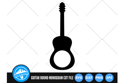 Guitar Monogram SVG | Guitar SVG | Acoustic Guitar Cut File