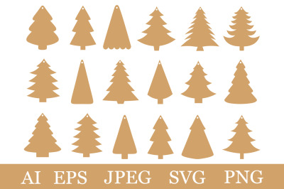 Christmas tree Gift Tags. Gift Tags SVG. Gift Tags templates