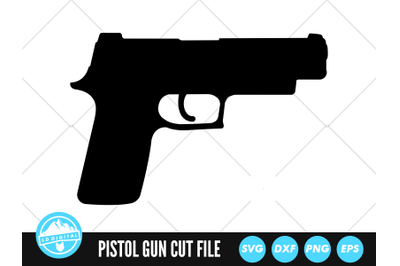 Pistol Gun SVG | 9mm Pistol Cut File | Handgun SVG