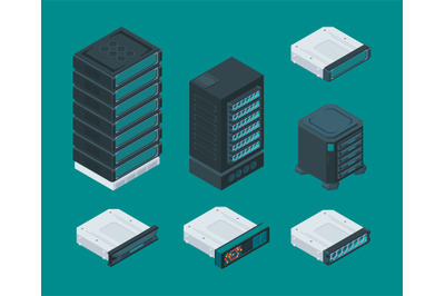 Computer data storage shelves. Server equipment it technology network