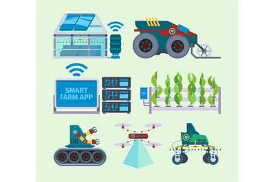 Smart farm. Unmanned farming agriculture innovations digital energy sm