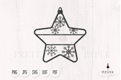 Christmas ornament svg, Name ornament svg, Star ornament svg, winter s