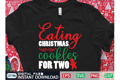 eating christmas cookles for two svg