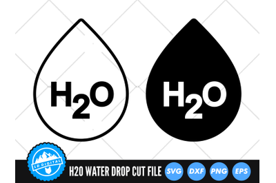 H2O SVG | Water Drop SVG Cut File | Water Bottle Vector