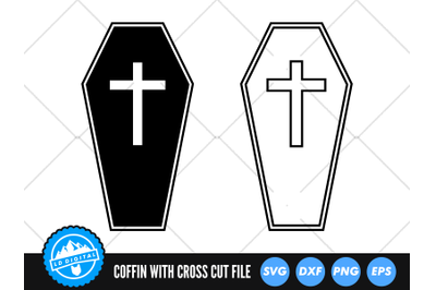 Coffin Cross SVG | Halloween SVG | Casket Cut File