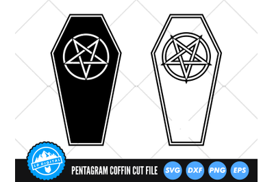 Coffin Pentagram SVG | Halloween SVG | Casket Cut File