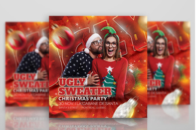Ugly Sweater Christmas Party Flyer