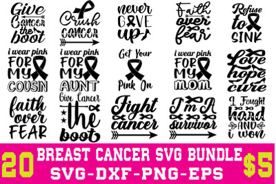 Breast cancer svg bundle