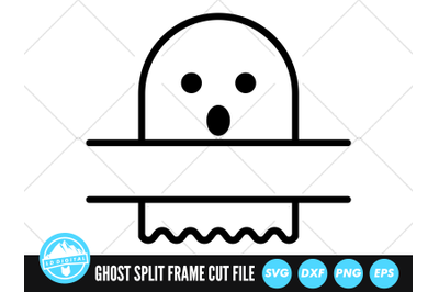 Ghost Split Name Frame SVG | Halloween SVG | Ghost Cut File