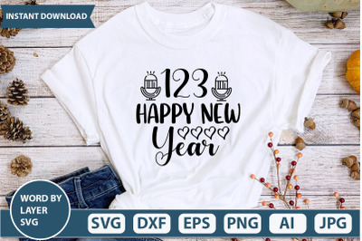 123 HAPPY NEW YEAR svg