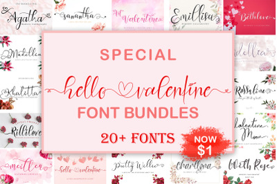 Special Hello Valentine Font Bundles