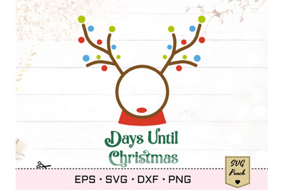 Christmas countdown SVG deer head