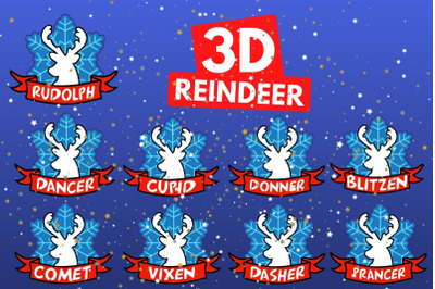 3D Reindeer SVG Bundle