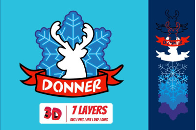 Donner 3D Layered SVG Cut File