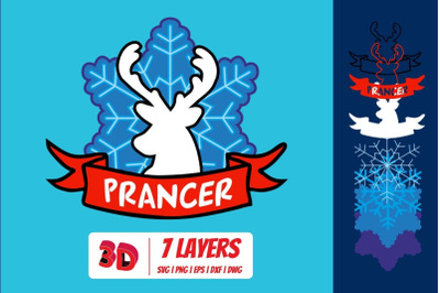 Prancer 3D Layered SVG Cut File