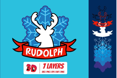 Rudolph 3D Layered SVG Cut File