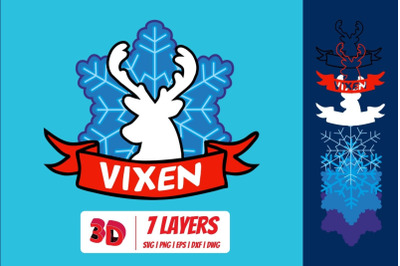 Vixen 3D Layered SVG Cut File