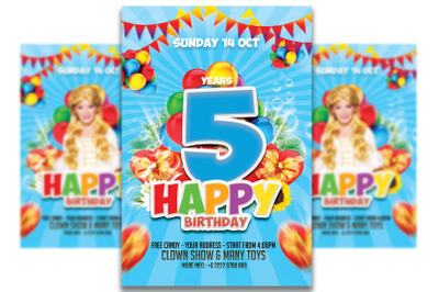 Kids Birthday Party Flyer Template