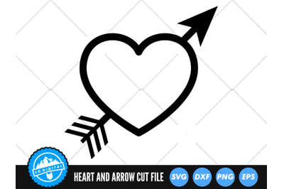 Love Heart and Arrow SVG | Cupid Arrow Cut File | Valentine&#039;s Day SVG