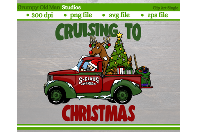 funny cartoon christmas truck with santa | cruising to christmas