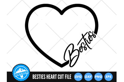 Besties Heart SVG | Best Friend Love Heart Cut File | Family SVG