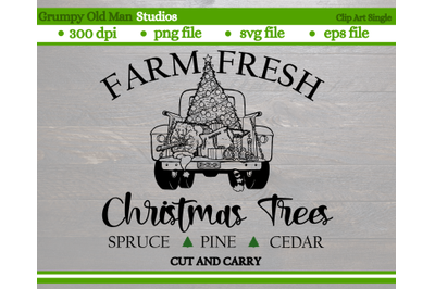 farm fresh christmas tree | christmas silhouette